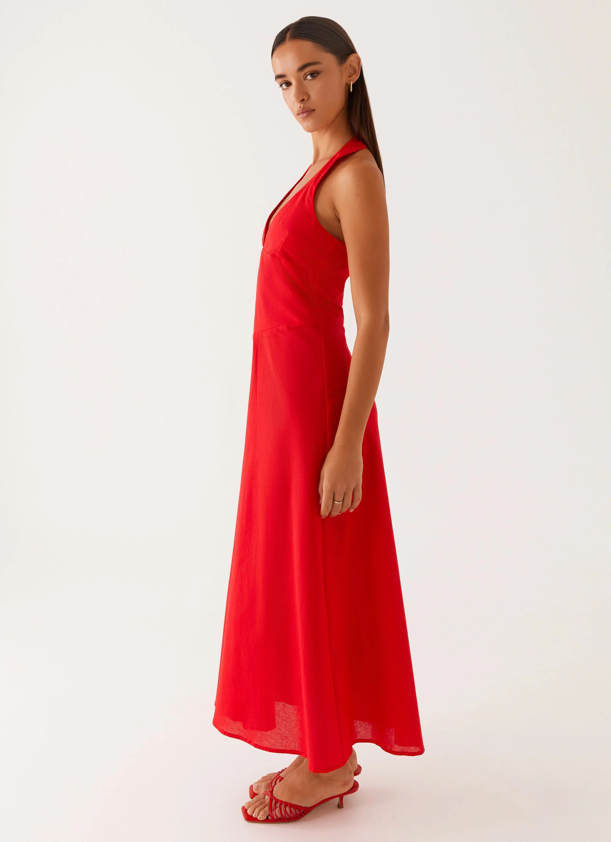 Falling For You Midi Dress Red