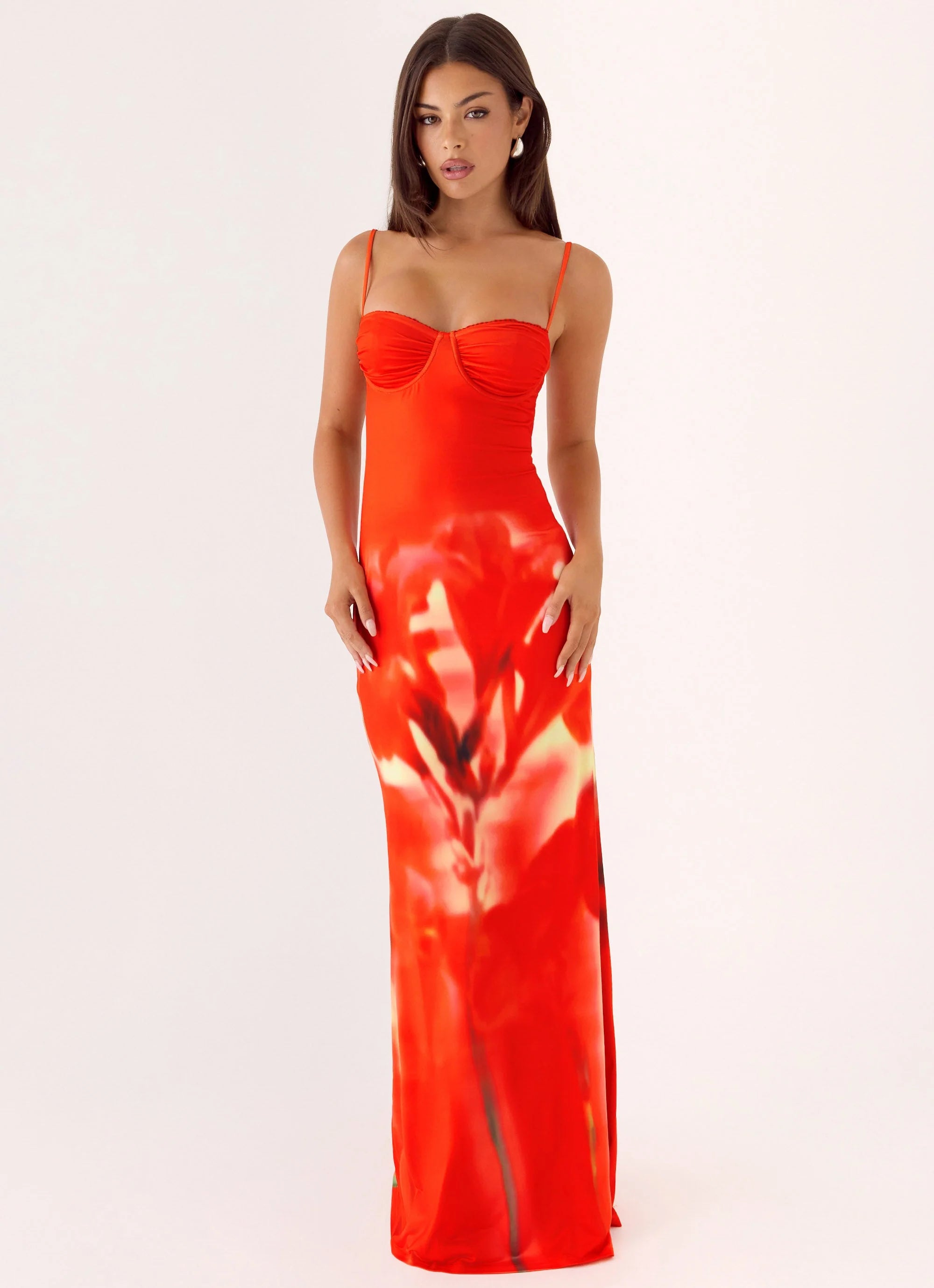 Vamonos Maxi Dress Fire Petal