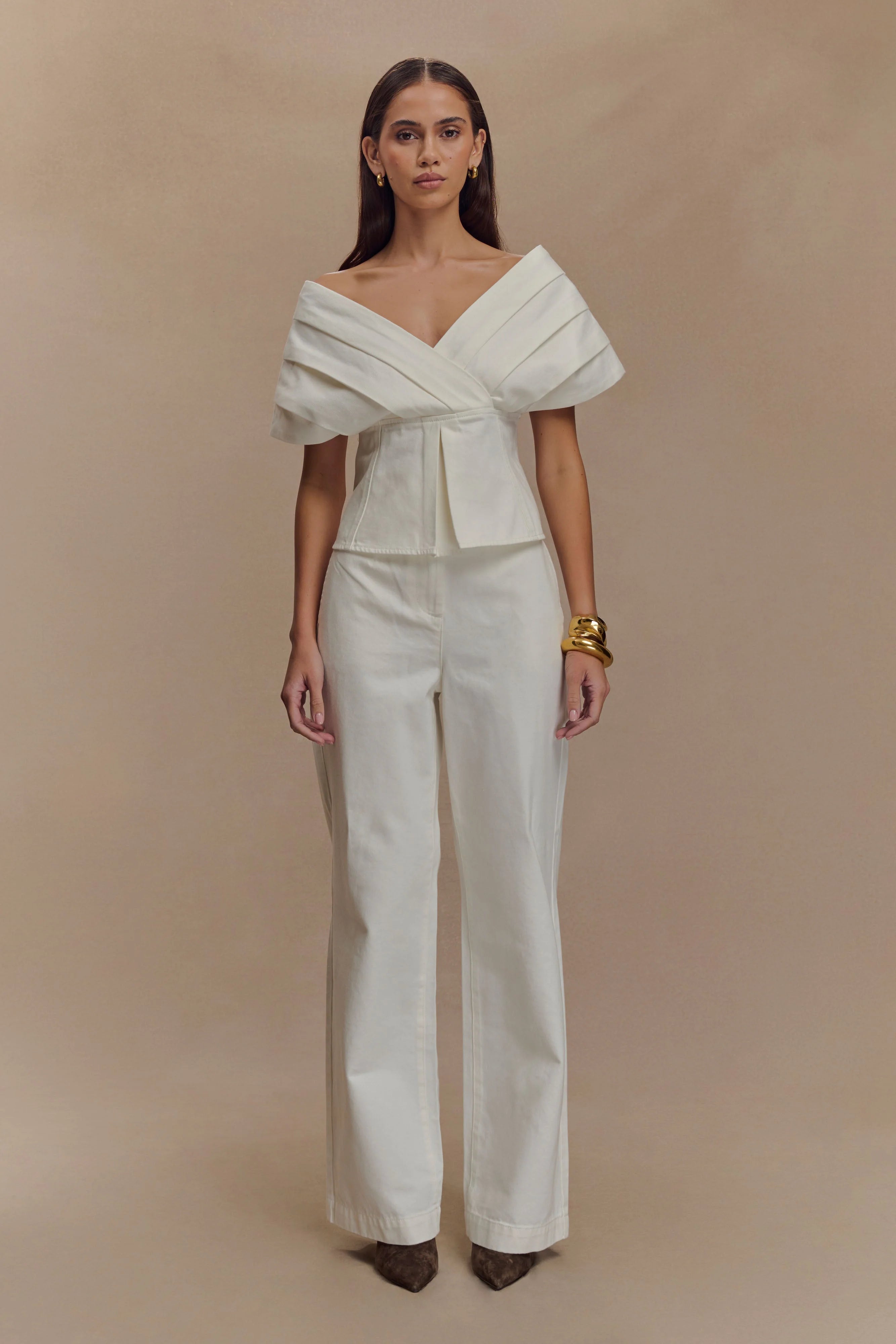 Rayne Wide Leg Denim Jeans White
