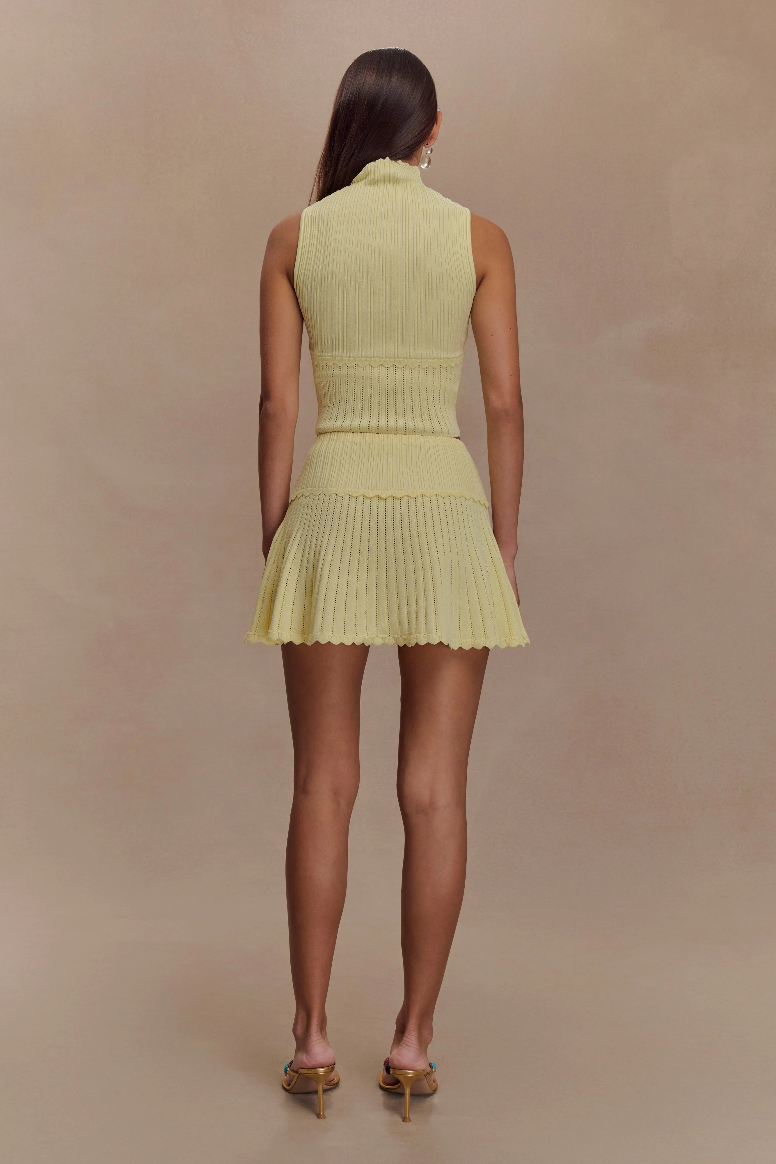 Indy Pointelle Knit Top Lemon