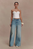Romi Mid Rise Wide Leg Jeans Faded Mid Blue