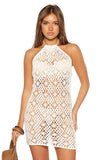 Marlon White Crochet Mini Dress
