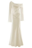 Iris Long Sleeve Satin Maxi Dress - Blush Gold