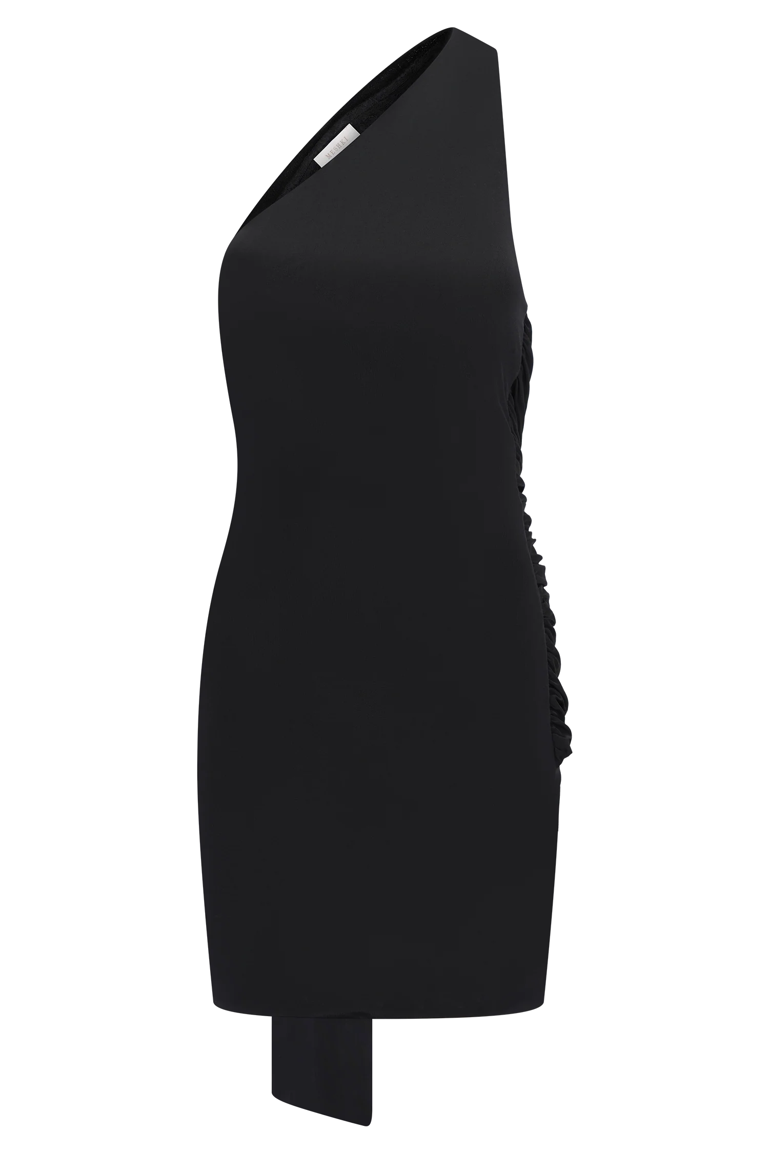 Claudette Slinky Mini Dress With Hardware Black