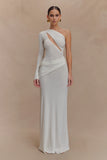 Alexius One Shoulder Knit Maxi Dress - Ivory