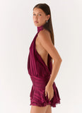 Willow Chiffon Mini Dress Plum