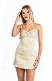 Fran Gold Sequin Contrast Party Mini Dress