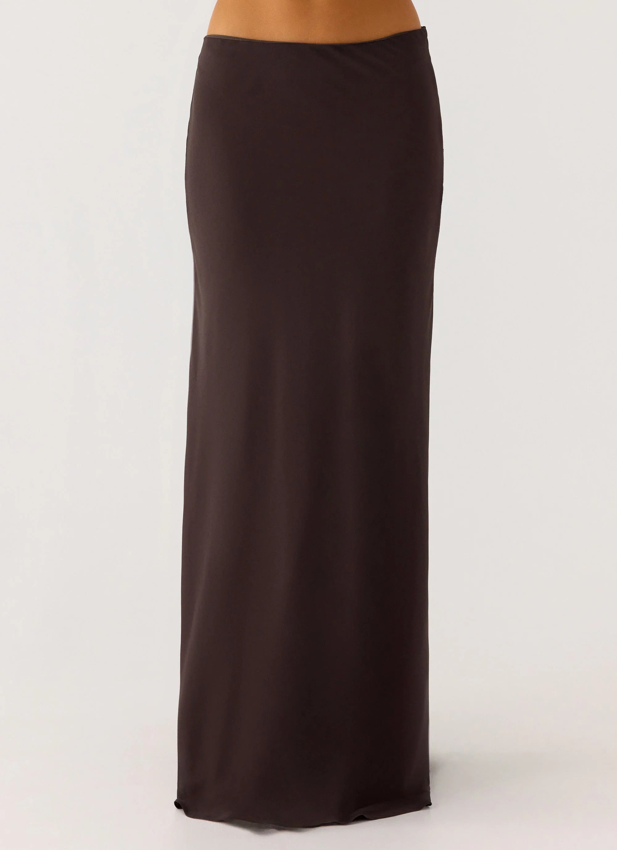 Star Girl Chiffon Maxi Skirt Cool Chocolate