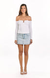 Anabel White Long Sleeve Top
