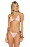 Florida Pink Polka Dot Triangle Bikini Top