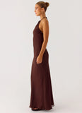 Harlyn Halter Maxi Dress Chocolate