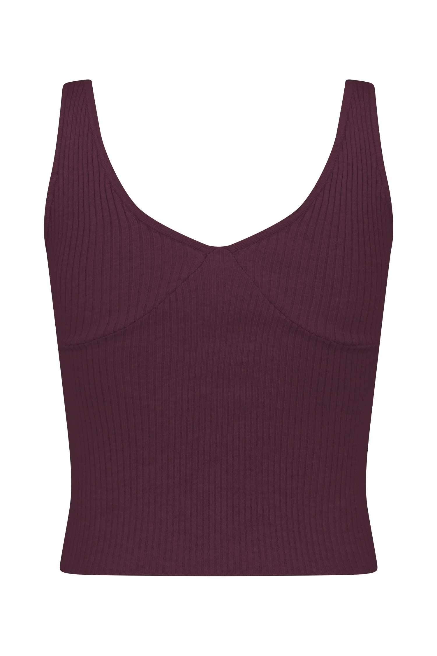 Natalya Ribbed Knit Cami Top Merlot
