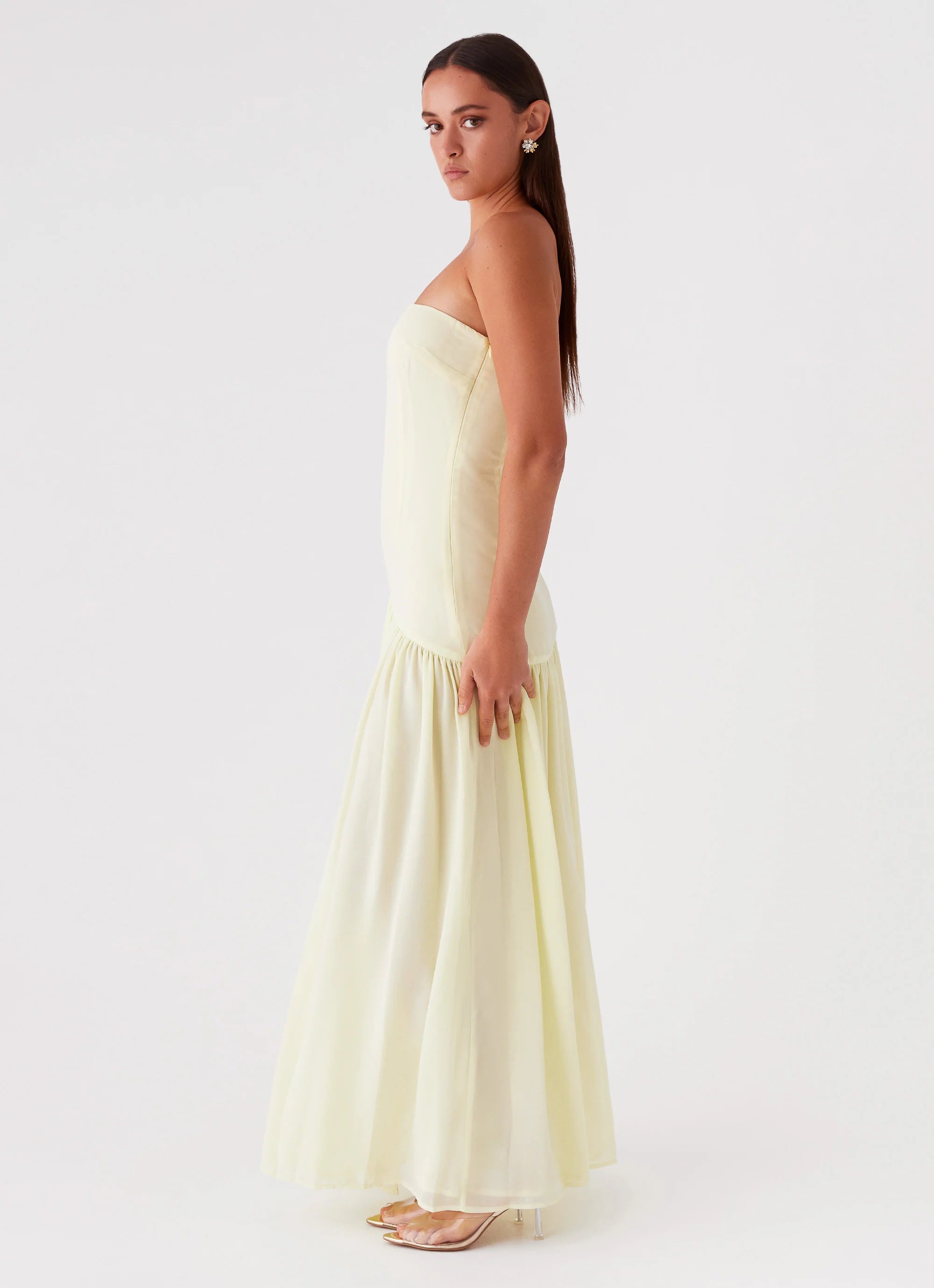 Eden Strapless Maxi Dress Yellow