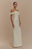 Nova Ruffle Off Shoulder Maxi Dress Ivory