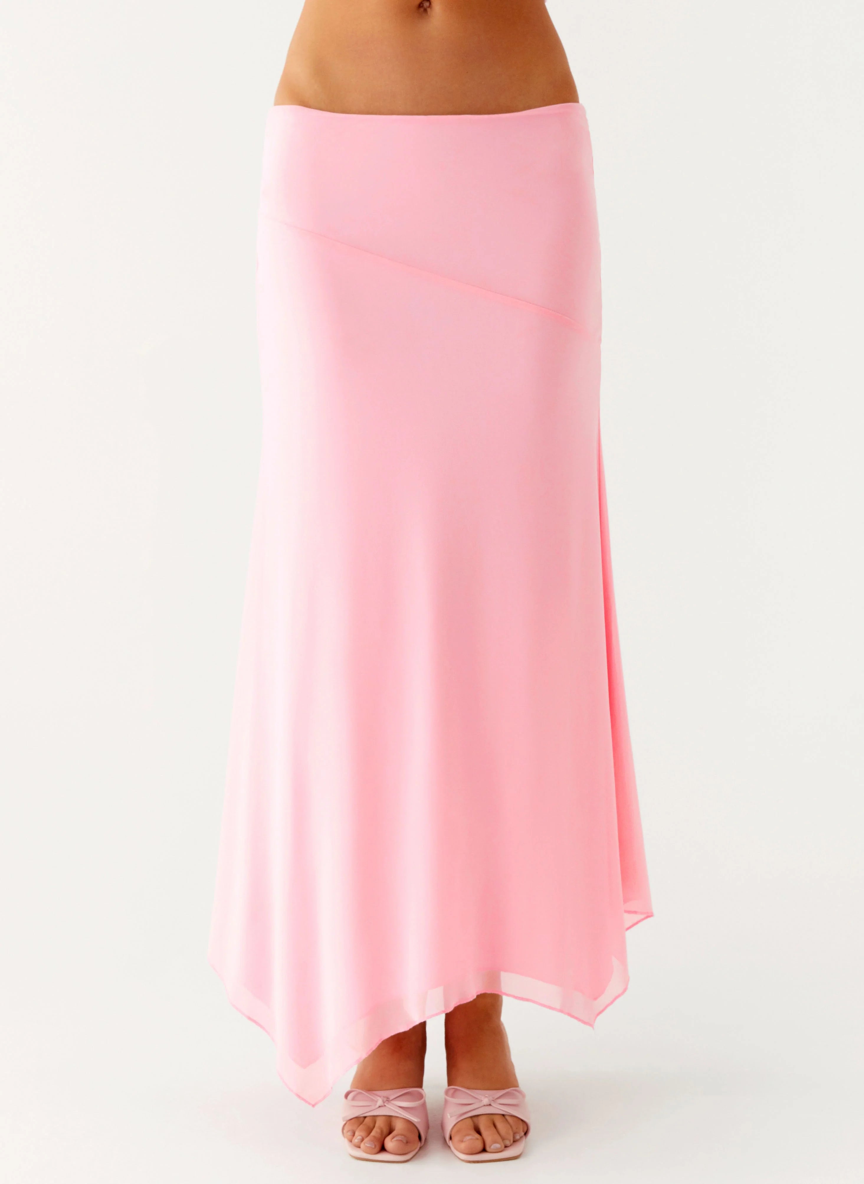 Kerrie Hanky Midi Skirt Baby Pink