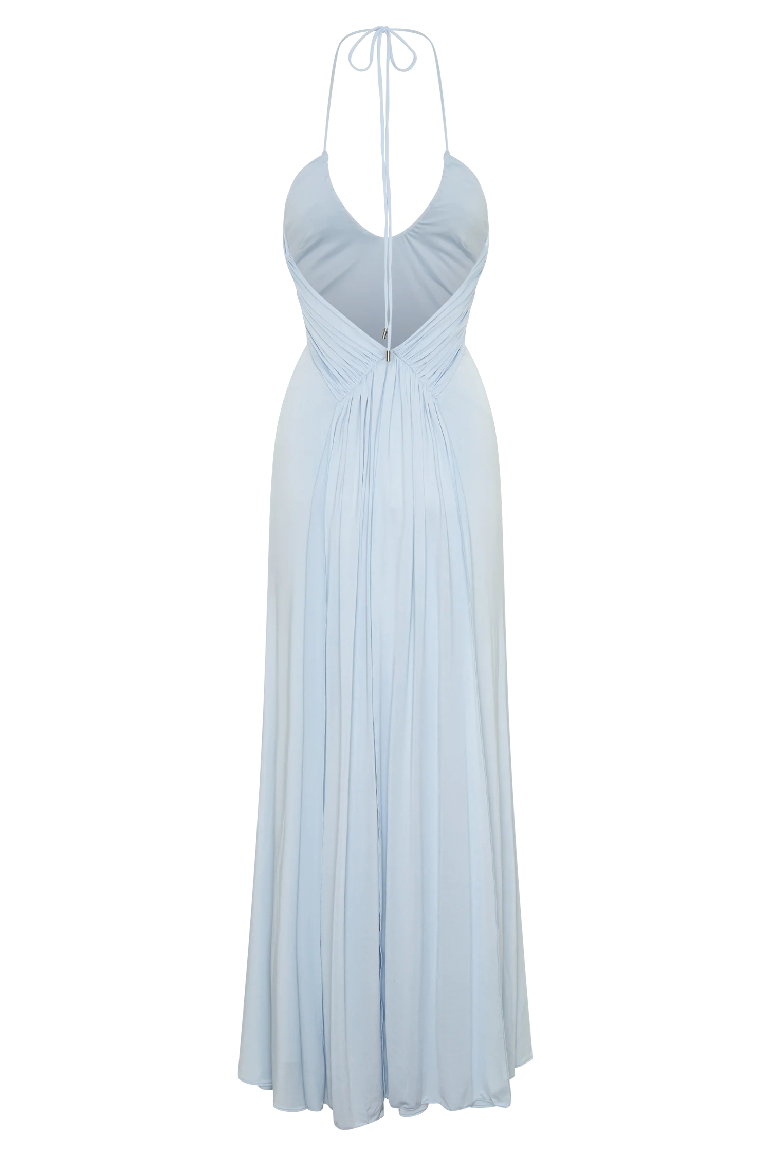 Maely Gathered Slinky Maxi Dress Pale Blue