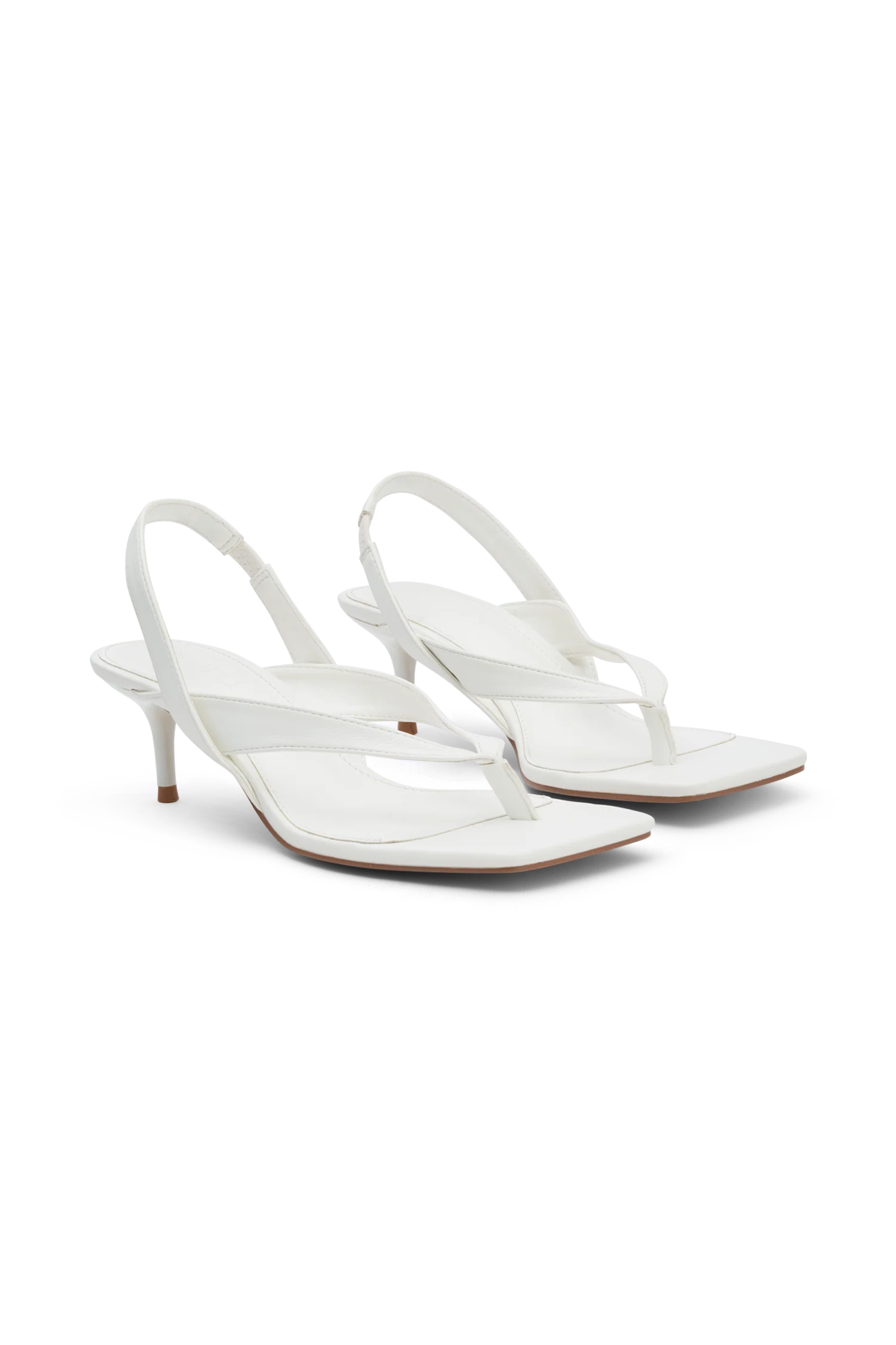 Mai Sling Back Thong Heel White