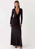 Palm Haze Maxi Dress Black