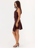 Maris Asymmetrical Mini Dress Velvet Bloom
