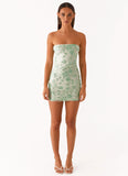 Moorey Beaded Mini Dress Sage