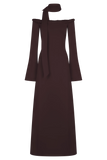 Heidi Strapless Knit Scarf Maxi Dress - Dark Chocolate