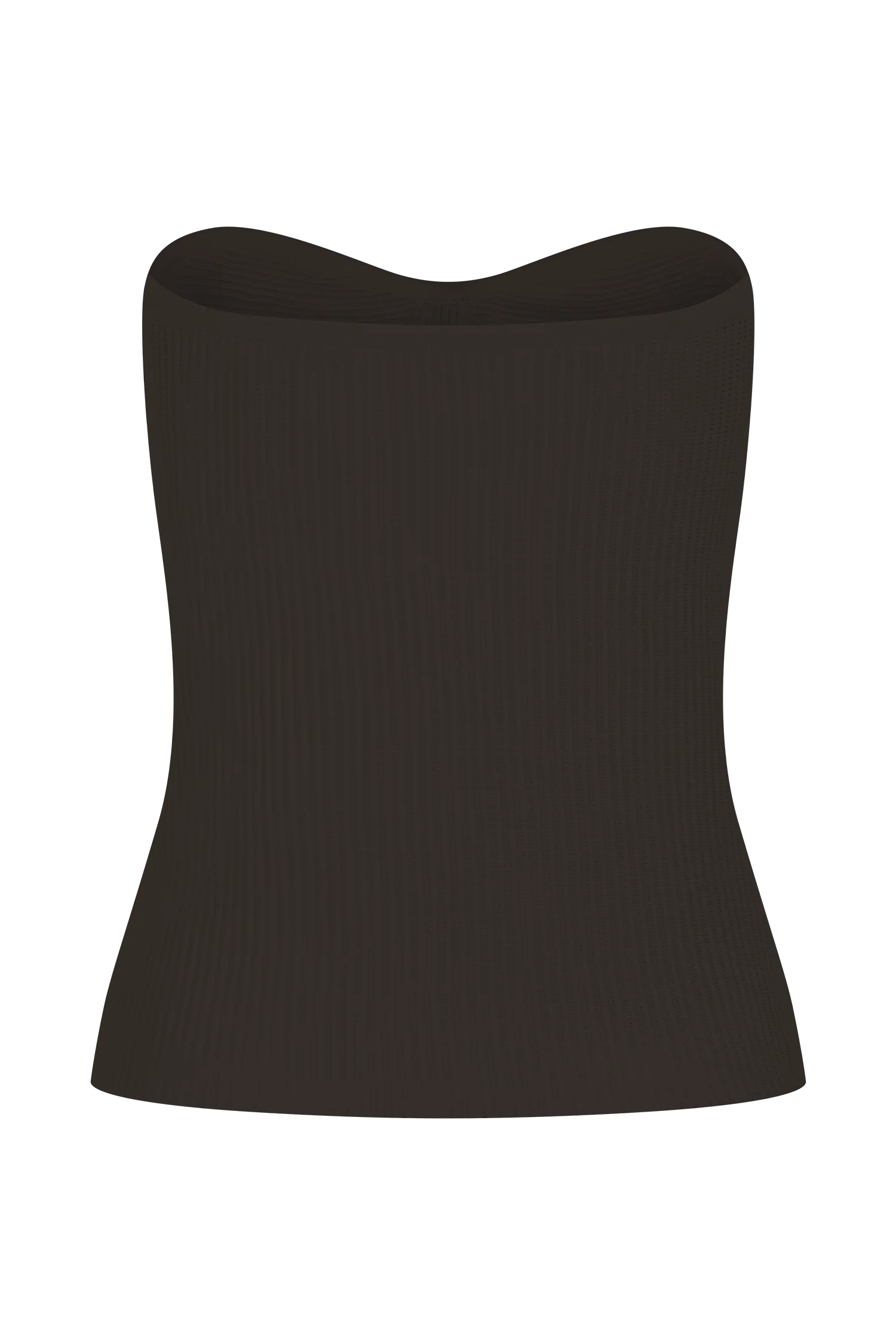 Elodie Strapless Cupped Knit Top Chocolate