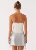 Radar Satin Corset Ivory