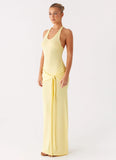 Pina Colada Knit Maxi Dress Yellow