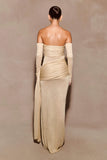 Ingrid Metallic Knit Maxi Dress Bronze