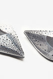 Covergirl Black Diamante Sling Back Pointed Heels