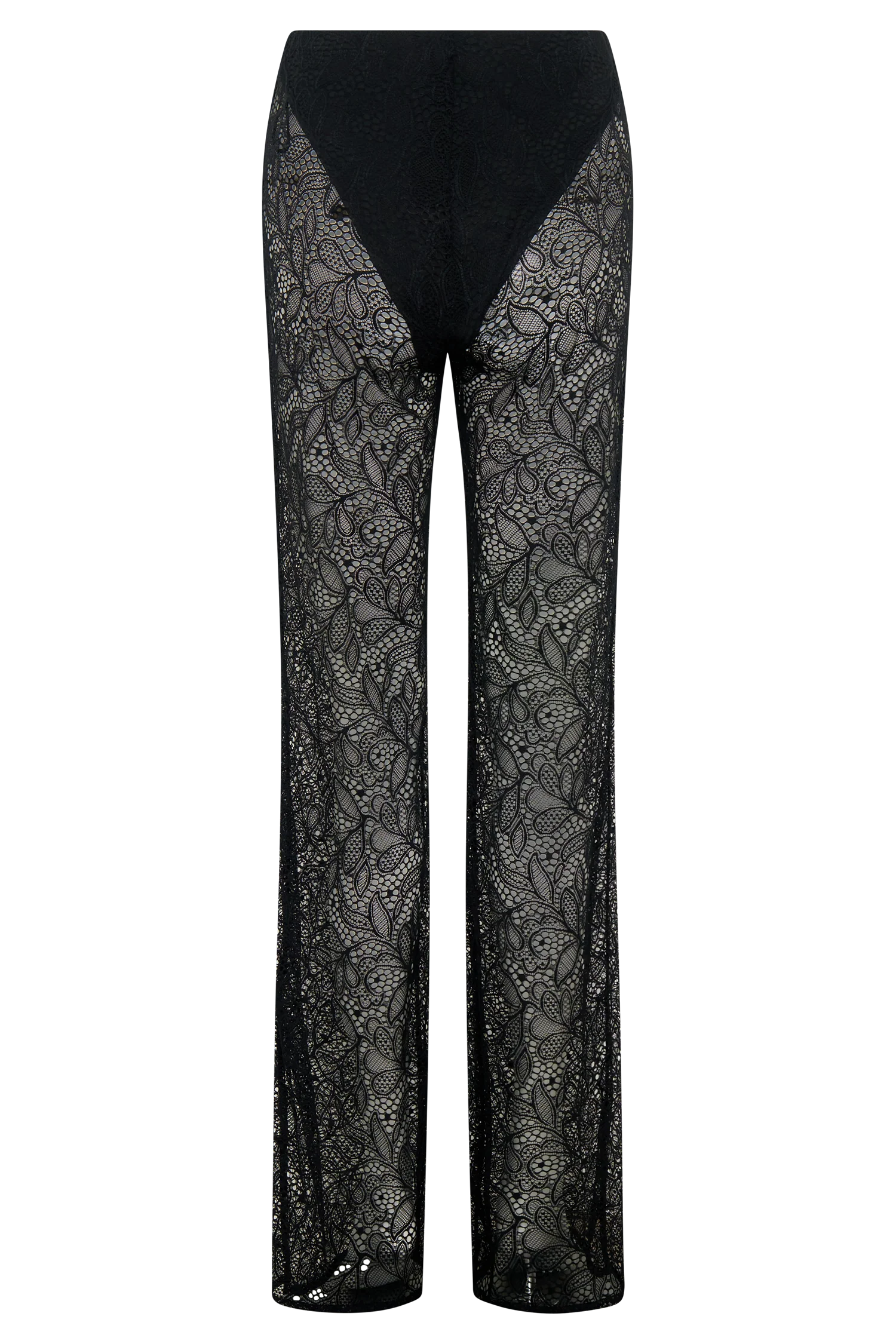 Theodosia Wide Leg Lace Pants Black