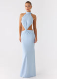 Warning Signs Maxi Dress Blue