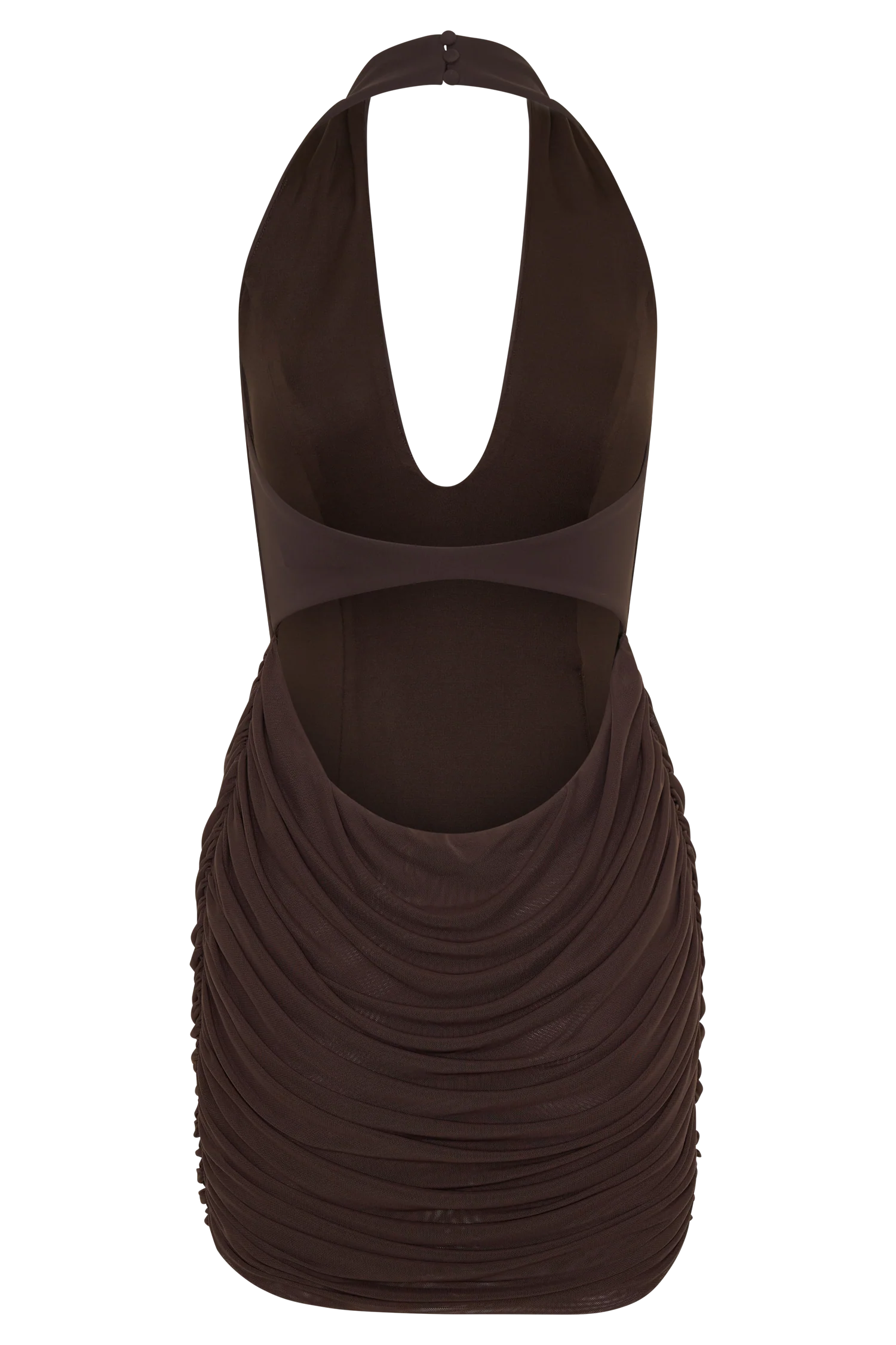 Anari Gathered Scuba Mini Dress Dark Chocolate
