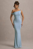 Lita Powder Blue Twisted Asymmetric Maxi Dress