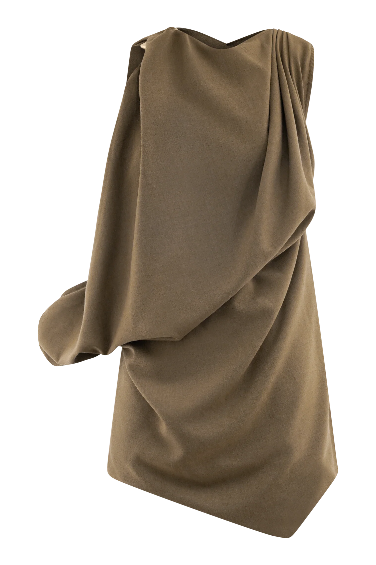Gabriella Draped Mini Dress Light Brown Marle