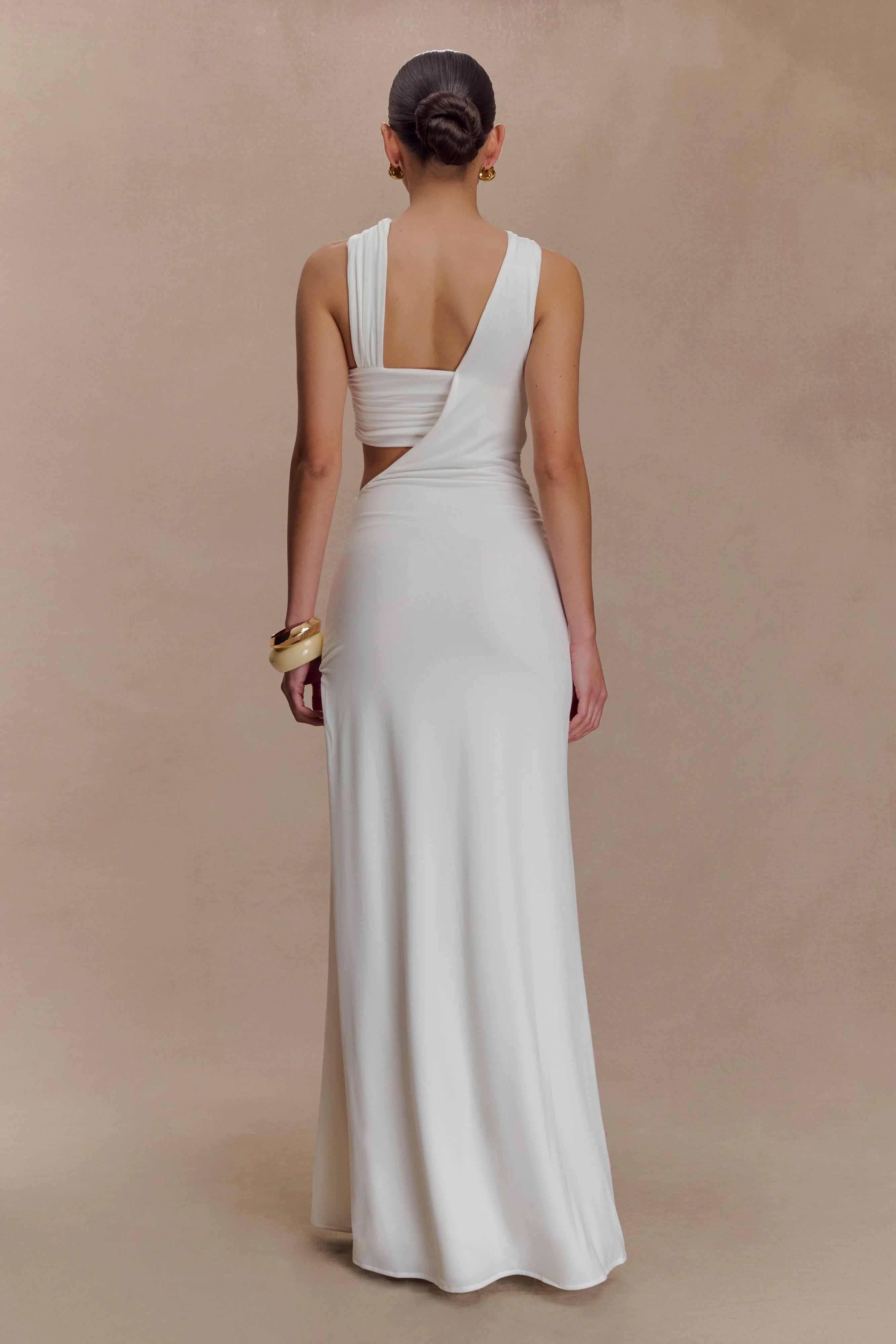 Lottie Slinky Maxi Dress With Split White