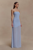 Mason Crepe And Chiffon Maxi Dress Powder Blue