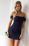 Zoella Navy Off The Shoulder Crepe Mini Dress