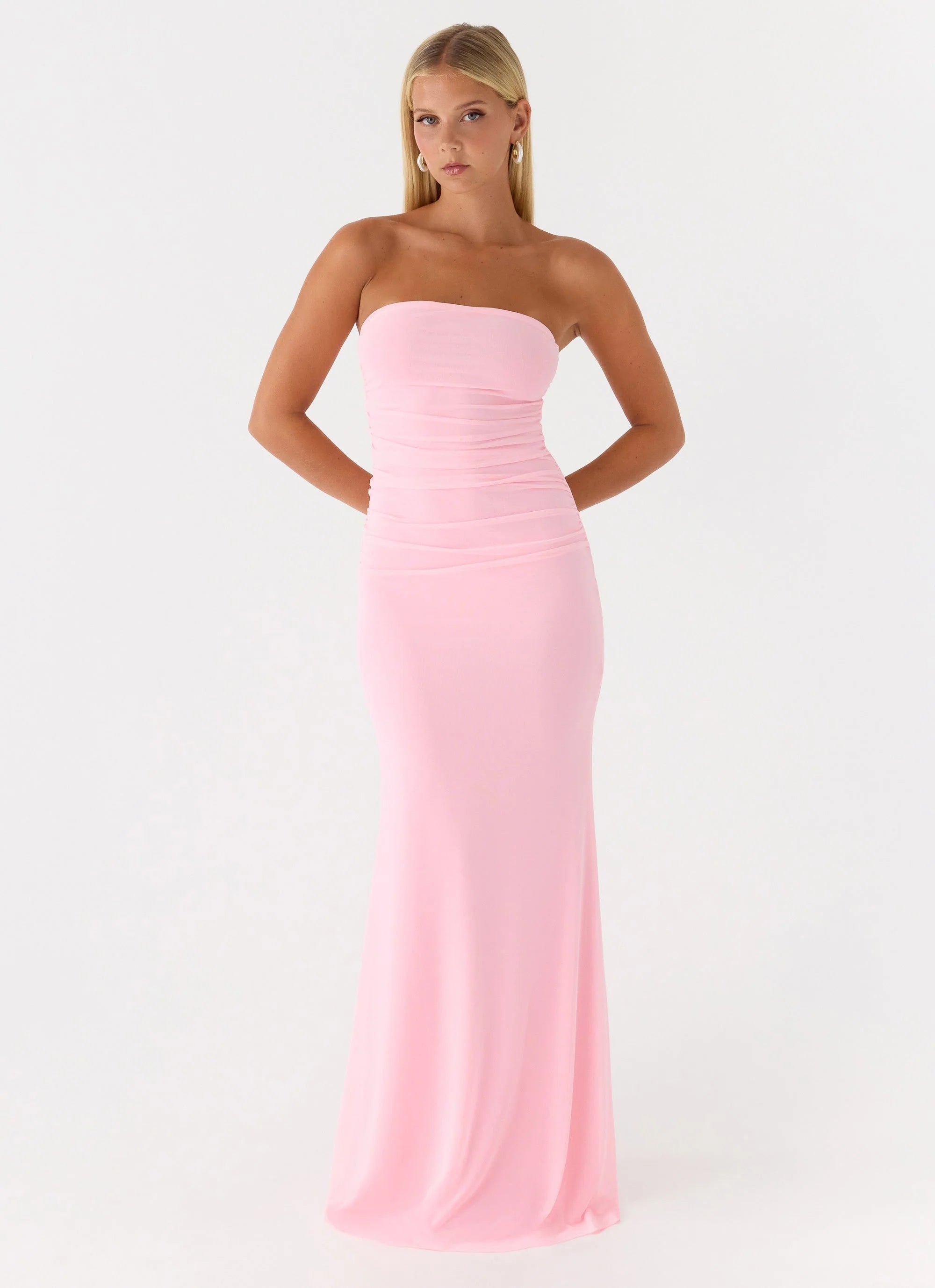 Iroha Strapless Maxi Dress Pink