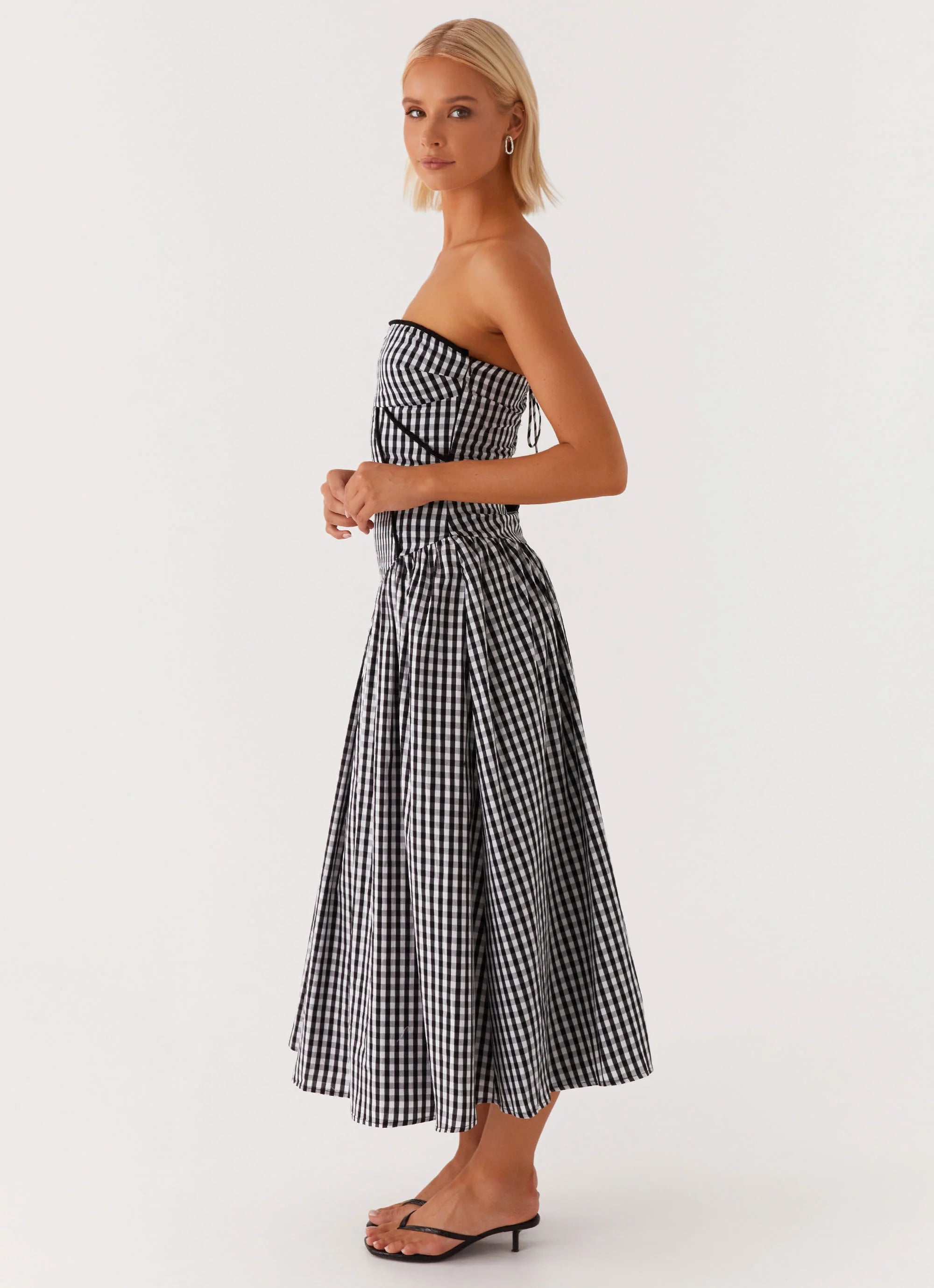 Larnie Midi Dress Black Gingam