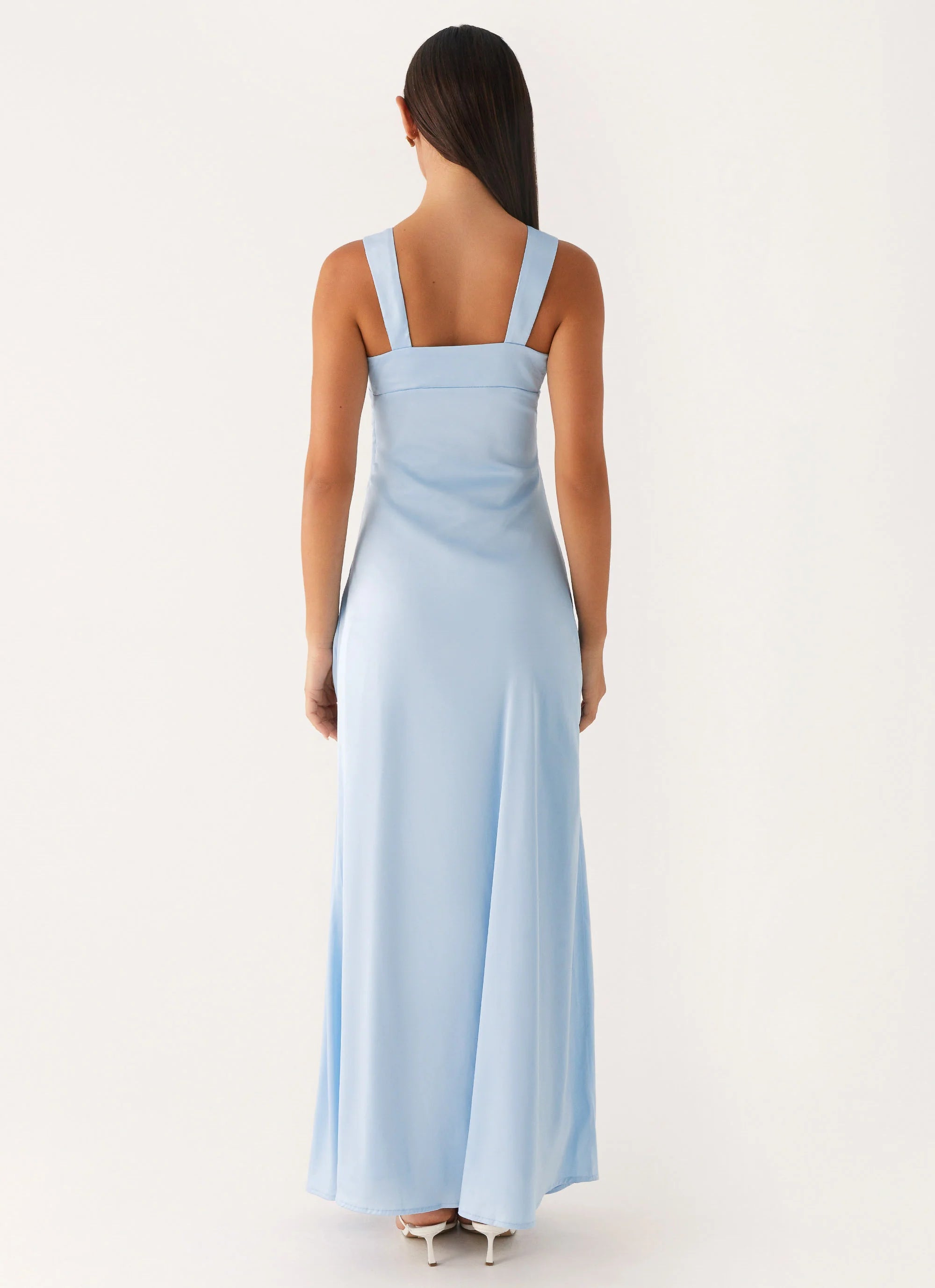 Odette Satin Maxi Dress Blue