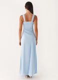 Odette Satin Maxi Dress Blue