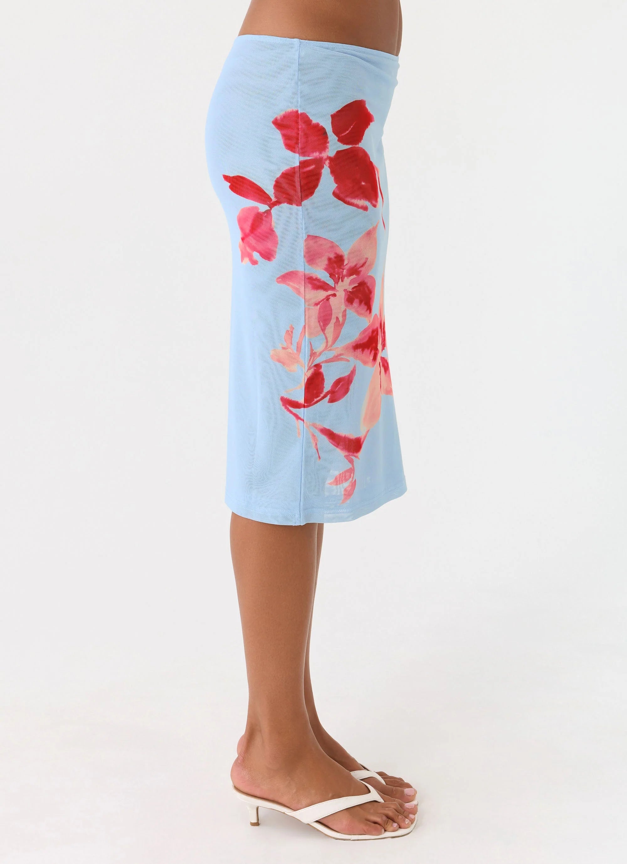 Tamia Midi Skirt Blue Petal