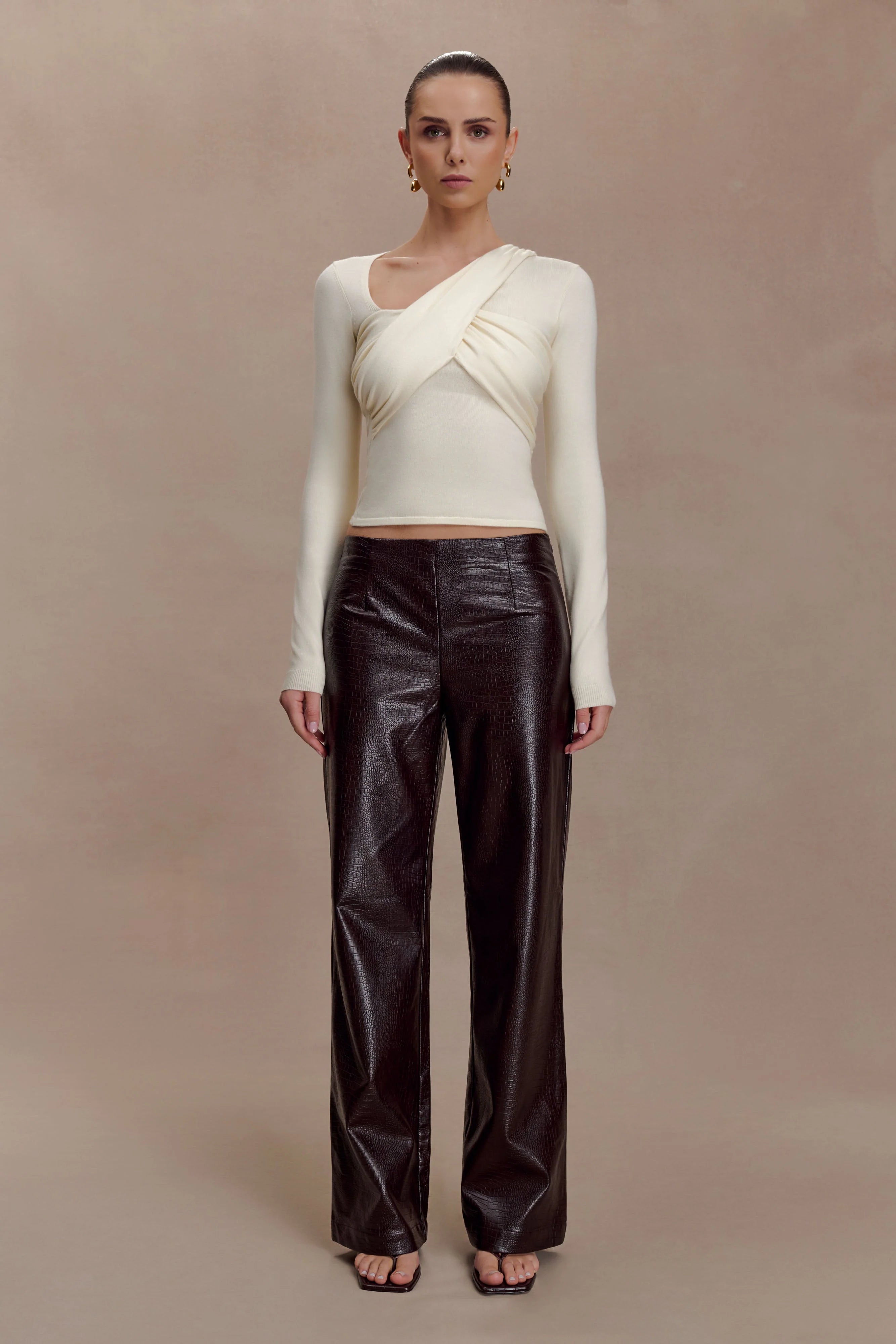 Kaylen Knit Long Sleeve Top Ivory