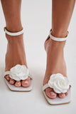 Lara Rose Satin Heel - White