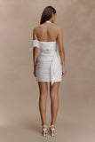 Claudine Taffeta Floral Mini Dress White