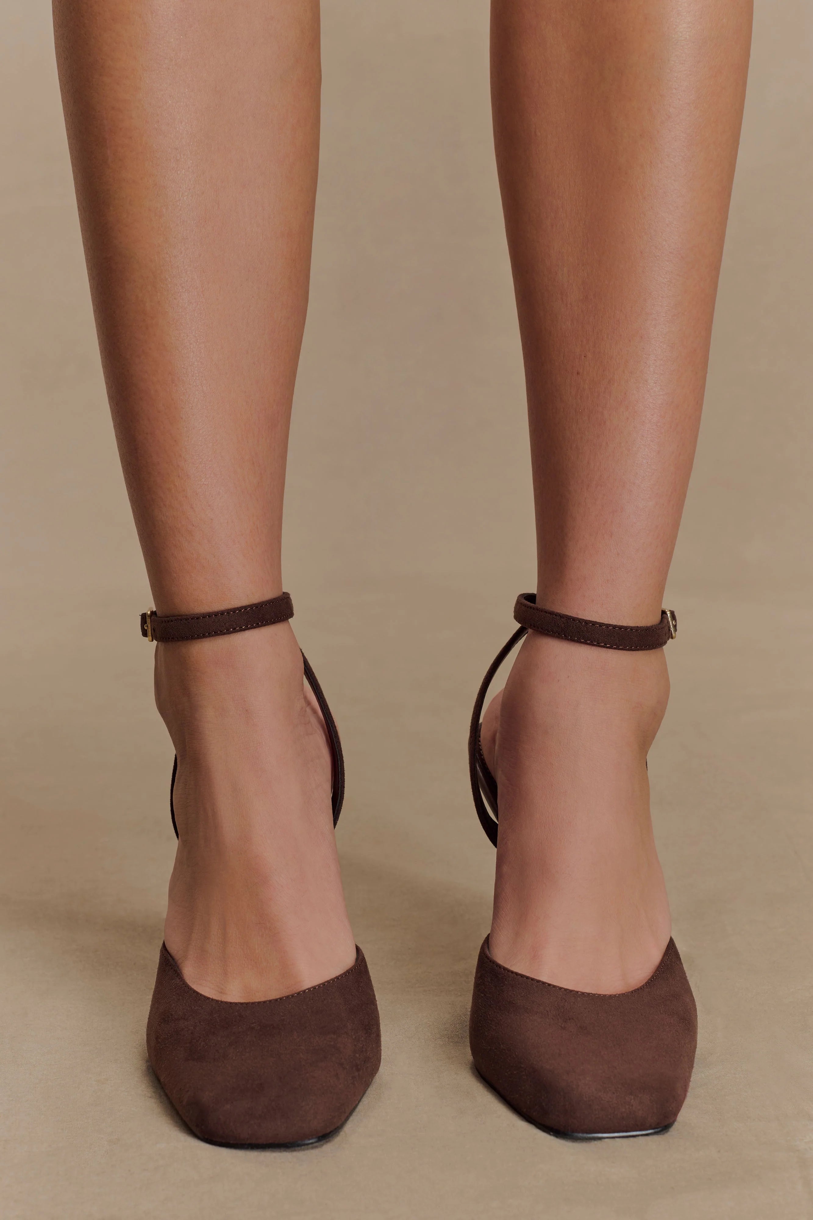 Kaleen Faux Suede Wedge Heel Chocolate