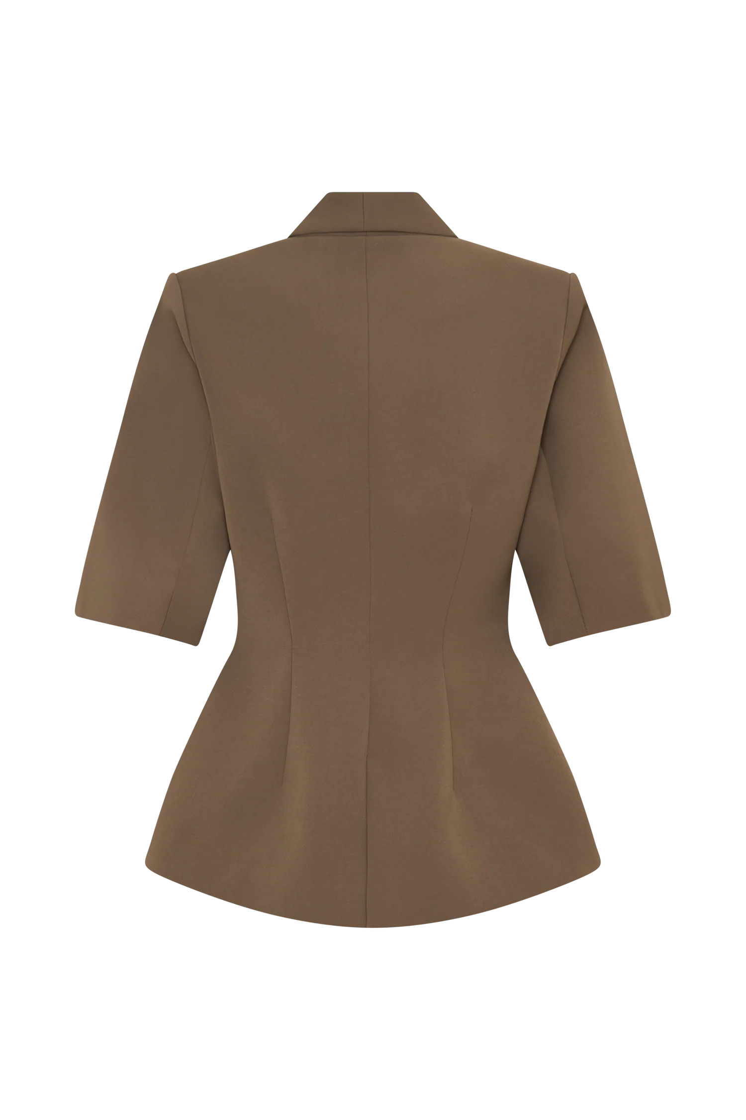 Opal Puff Sleeve Suiting Top Cacao Brown