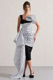 Unattainable Black Polka Dot Wrap Midi Dress Volume Drape