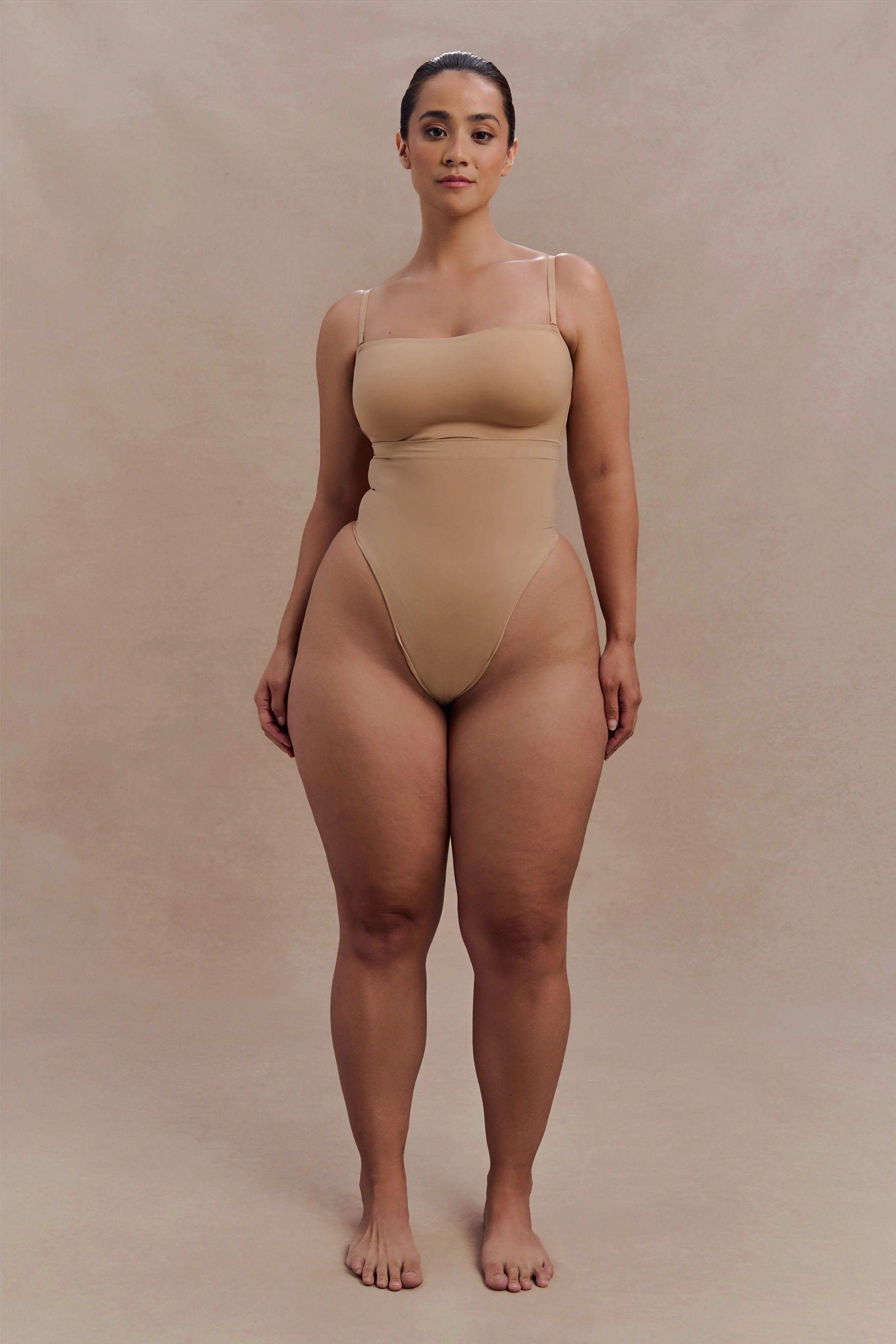 Saria High Waist Shapewear Briefs Beige